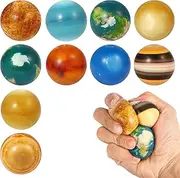 10 Pack Solar System Stress Ball, Foam Stress Balls Squeeze Balls for Stress Relief (Eight Major Planets+Moon+Sun)