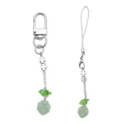 Simple Four Leaves Grass Pendant Phone Straps Bag Charm Key Decoration Chain