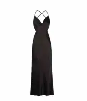 SHONA JOY Black Satin Cowl Neck Bias Cut Midi Slip Dress BNWT Size 12 RRP $295