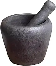 Traditional Grind, Household Stone Mortar Mashing Jar Vintage Stone Cup Grinder Pestle Set Medicine Grinder Masher(13x10cm)
