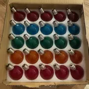 Box of 25 G50 Multicolor 2" 7W C9 E17 Base String Light Replacement Bulbs