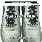 CUBAN LINK METAL DUBRAES CHAIN LOCKS LACE TAGS FOR ALL SHOES SNEAKER JEWELRY