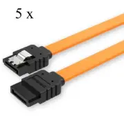 5 x SATA 3.0 SATAiii 6Gb/s Data Cable Wire 15" For HDD Hard Drive SSD Orange