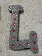 Stick to wall, Teaching or crafts Foam Diy Silver Glitter Letter L Class decor