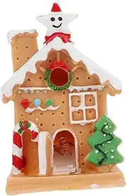 HOLIDYOYO 1pc Simulation Christmas House Micro Landscape Resin House Luminous Adornment