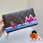 LV 路易威登 POCHETTE WEEKEND 滑雪動物 經典老花鏈條包 斜背包 單肩包 M63857