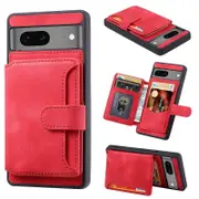 For Google Pixel 7 5G RFID Blocking Wallet Phone Cover Skin-touch Kickstand Leather Coated TPU Case