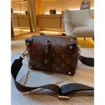 LV M45571 黑色皮革 MONOGRAM 迷你行李箱造型 軟殼型可拆式寬肩帶包