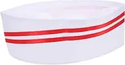 [Homoyoyo] Unisex Kitchen Hat Chef Hat for Men/Women Elegant Edge Cooking Cap for Restaurant Hotel Canteen Workers Red