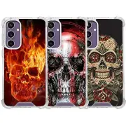 For Samsung Galaxy S20/S21/S22/S23/S24 Ultra Skulls Clear Bumper Case