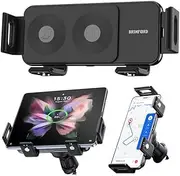 [BRIMFORD] Wireless Phone Holder, Support QI 15W Air Vent and Dashboard Mount Compatible with Samsung Galaxy Z Fold 5/4/3/2, S24/S23/S22, iPhone Series 15-8