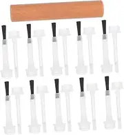 PACKOVE 1 Set Nail Art Brush Set With Replaceable Heads: Wooden Handle For Comfortable Grip - Double-ended Brush For Home & Salon