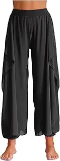 [FEESHOW] Women Chiffon Belly Dance Pants Harem Pants Bloomers Trousers Tribal Arabic Dance Pants Party Performance Costume
