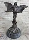 Papillon Fille by Renaud Art Deco Nouveau Mythical Bronze Sculpture Nude