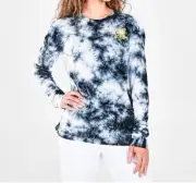 Champion Long Sleeve Womens Small Galaxy Tie Dye Crew Neck Black White