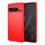 MCC Slim Google Pixel 9 Pro 5G Shockproof Soft Carbon Case Cover Skin [Red]