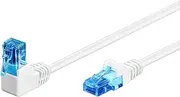 Goobay 51537 CAT 6A Patch Cable 90 Degree Male Network Ethernet PlayStation Xbox LAN Cable DSL U/UTP RJ45 Plug White 2 Metres