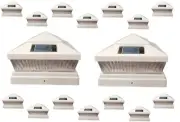 Solar Post Cap Light 16 Pcs 4x4 Solar White Color Square 5 LED Bulbs Fence Light