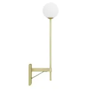 Modway Riva White Globe Wall Sconce, Satin Brass - EEI-6533-SBR