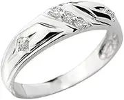 [Claddagh Gold] Women's 925 Sterling Silver 5-Stone Band Modern Wedding Ring