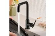 Kitchen Mixer Tap Brass Swivel Spout Round Laundry Sink tap Kitchen Sink Faucets Black WELS ACA
