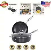 Versatile Oven-Safe Ceramic Frying Pan Set - Induction-Compatible Cookware