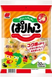 US Seller - Sanko Parinko Senbei 32PC (Pack of 6) Japanese Rice Crackers Snacks