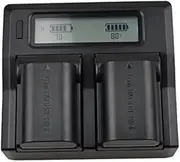 Quick LCD-Display Mains Charger +2X Battery for Canon LP-E6N LP-E6 LC-E6E, EOS 5D Mark II,5D Mark III,5DS,5DS R,60Da,70D,7D Mark II,7D Mark III,XC10,XC15 Camera