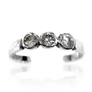 NEW Sterling Silver Toe Ring Crystal Clear Bling