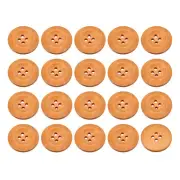 50Pcs Wooden Buttons 28mm 4 Hole Round Wood Sewing Button Craft, Earthy Yellow