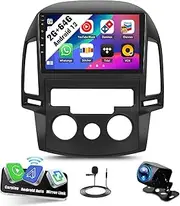 SIXWIN Android Car Stereo for Hyundai I30 2006-2011 Manual A/C with Wireless CarPlay Android Auto Mirror Link 2G+64G 9 Inch Touchscreen Bluetooth GPS Navigation WiFi FM Backup Camera MIC