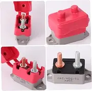 ETHZZLE 2pcs Automatic Reset for Open Circuit Adapter Fuse Puller Circuit Breaker Automotive Fuse Kit Inline Fuse Fusible Interrupter Vehicle Electrical Breaker Fuse Holder Red Plastic