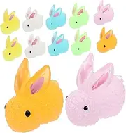 ifundom Resin Bunny Figurines Luminous Zodiac Rabbit Decor for Home Yard Miniature House
