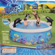 NEW Bestway H2OGO! Orca Spray Fast Set Pool 8 ftx26 in-Incredible Spray N Splash