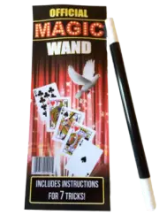 MAGIC WAND 10" Plastic Magician Wizard 7 Tricks Kid Black White Tip Stick Toy