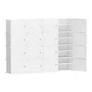 Artiss Shoe Rack DIY 16 Storage Cube Stackable White