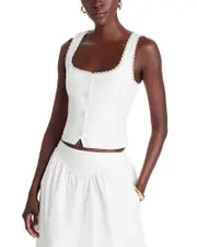 Wayf Claire Sleeveless Button Top XS