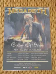 Megadeth - 2015 Australian Tour - Laminated Promo Tour Poster - NEW!
