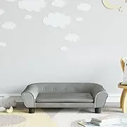 Kids Sofa Light Grey - 70x45x26 cm Velvet Mini Couch for Children | Modern Design, Thick Padded, Durable Solid Pine Wood Frame, Maximum Load 50 kg
