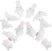 PartyKindom 12pcs Miniature Bunny Figurines Resin Rabbit Ornaments for Micro Landscape Decor Charming Animal Statues for Home Office Garden Decoration Cute Rabbit Models for Desktop and