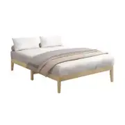 NNEED Bed Frame Queen Size Pine Wood Bed Base