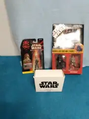 Star Wars: "FATHERS DAY CARD and 2 FIGURES, DIGITAL WATCH and JAR JAR BINKS" Lot