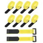 10Pcs Reusable Cable Ties 8"x0.98" Adjustable Reusable Hook & Straps Yellow