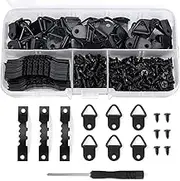 Picture Hanger and Hook Set - 251 Pieces of Frame Hanging Hardware, Sawtooth Hanger, and Wall Hanging Kit for Wooden Frames - Black - with Compartment Box