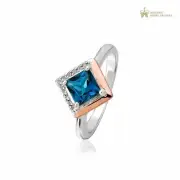 Clogau Welsh Gold Kensington Love Story Silver Ring - Size P - 3SVAR