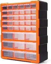 HORUSDY 39-Drawers Storage Cabinet Tool Box, Wall Mount Parts Storage Bin Chest Case Plastic Organiser Toolbox with Divider In Each Drawer