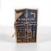BLOCK SIGN 'IN THIS HOUSE' HOME SHELF SITTER Country Decor- Block Talk By Noelle