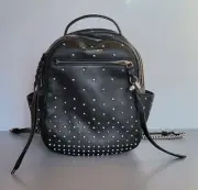 NEW $1795 Alexander McQueen Calfskin Studded Black Leather Backpack Handbag NWT