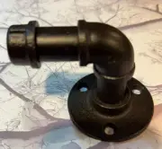Industrial pipe wall hook and/or curtain tie back tieback drape hardware black