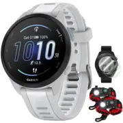 Garmin Forerunner 165 Smart Sport Watch, Mist Gray +Whitestone w/Accessories Kit